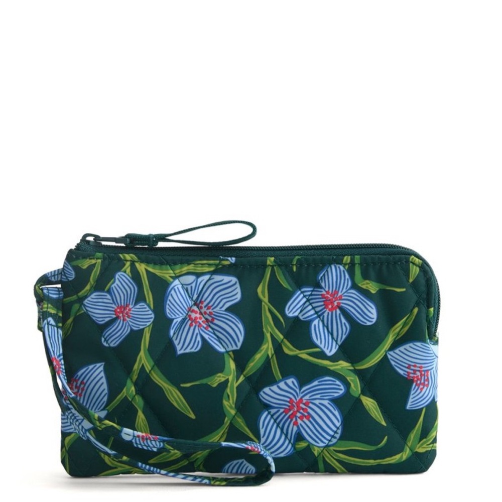 Vera Bradley Floral Green Wristlet Clutch